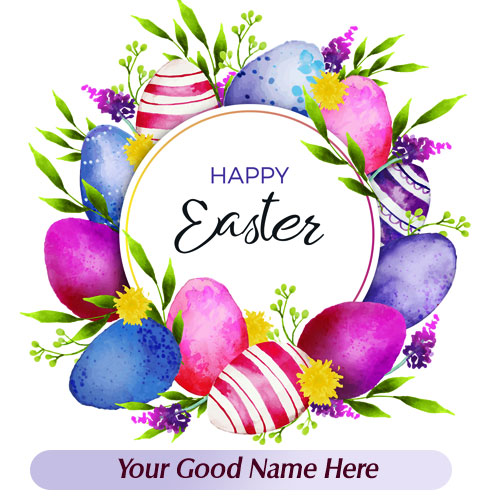 Write Name On Happy Easter 2025 Cards